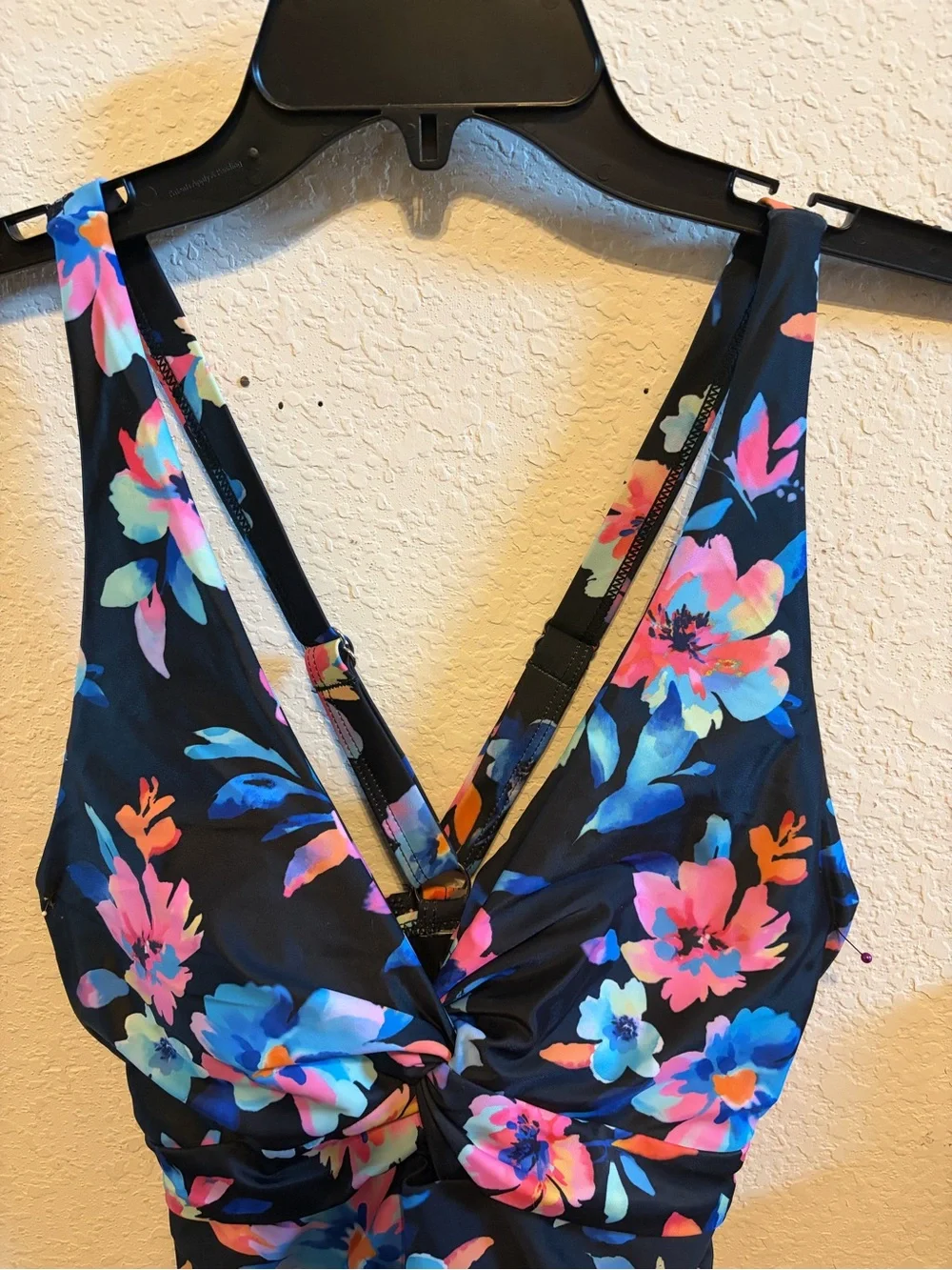 Women Navy Floral One-Piece Swimsuit